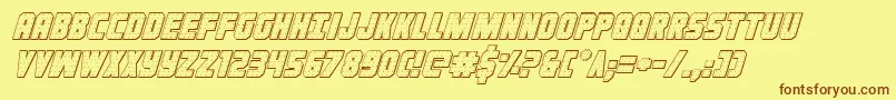 Ironforge3Dital Font – Brown Fonts on Yellow Background