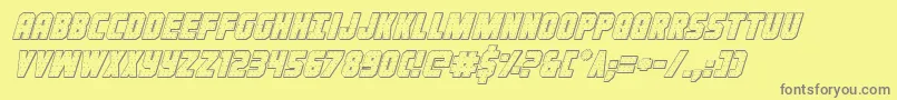 Ironforge3Dital Font – Gray Fonts on Yellow Background