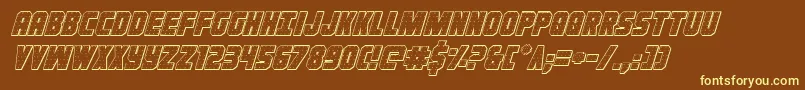 Ironforge3Dital Font – Yellow Fonts on Brown Background