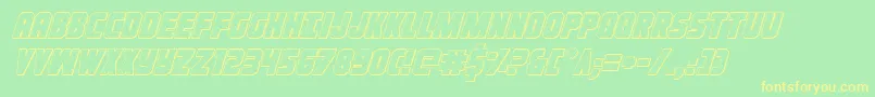 Ironforge3Dital Font – Yellow Fonts on Green Background