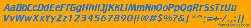 Trekker Font – Blue Fonts on Orange Background