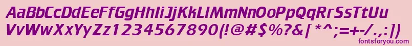 Trekker-Schriftart – Violette Schriften auf rosa Hintergrund
