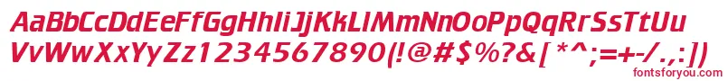 Trekker Font – Red Fonts on White Background