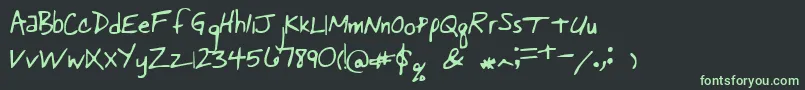 フォントPastorswrit – 黒い背景に緑の文字