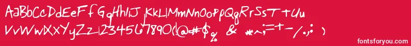 Pastorswrit Font – White Fonts on Red Background