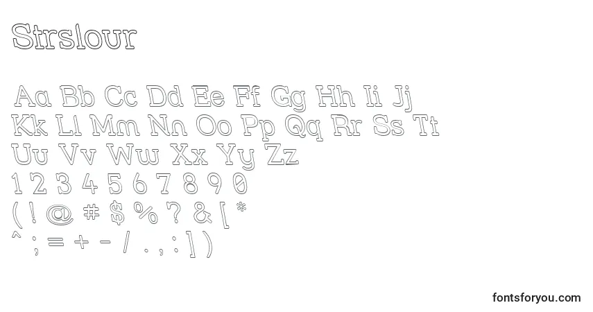 Шрифт Strslour – алфавит, цифры, специальные символы