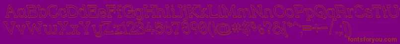 Strslour-Schriftart – Braune Schriften auf violettem Hintergrund