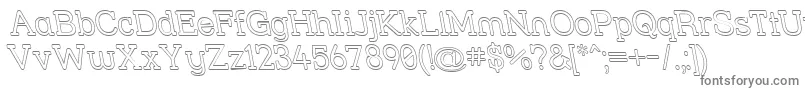 Strslour-fontti – harmaat kirjasimet valkoisella taustalla