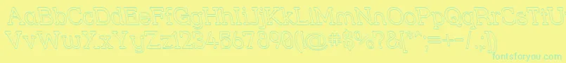 Strslour Font – Green Fonts on Yellow Background