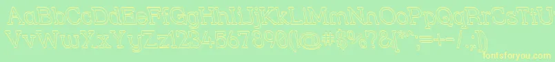 Strslour Font – Yellow Fonts on Green Background