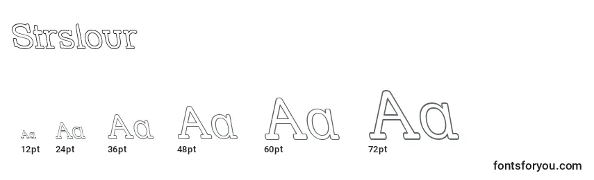 Größen der Schriftart Strslour