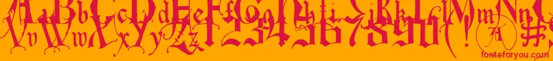 fuente EastAnglia – Fuentes Rojas Sobre Fondo Naranja