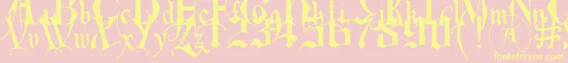 EastAnglia Font – Yellow Fonts on Pink Background