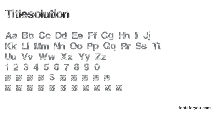 Schriftart Titlesolution – Alphabet, Zahlen, spezielle Symbole