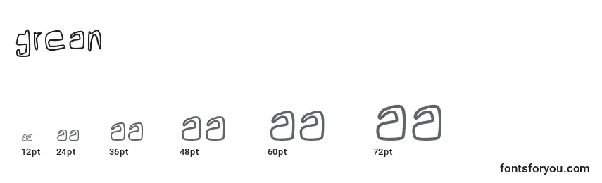 Grean Font Sizes