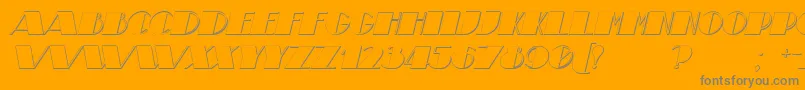 TheatricalShadowItalic-Schriftart – Graue Schriften auf orangefarbenem Hintergrund