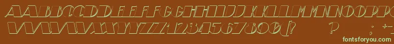TheatricalShadowItalic-fontti – vihreät fontit ruskealla taustalla