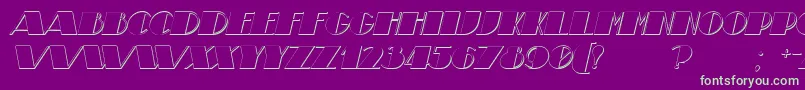 TheatricalShadowItalic Font – Green Fonts on Purple Background