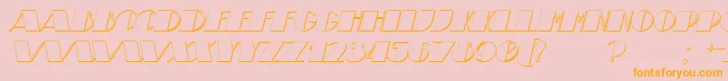 TheatricalShadowItalic-Schriftart – Orangefarbene Schriften auf rosa Hintergrund