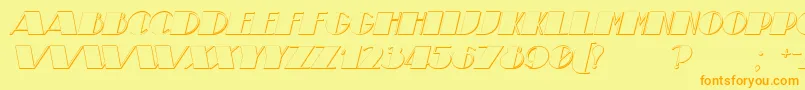Шрифт TheatricalShadowItalic – оранжевые шрифты на жёлтом фоне