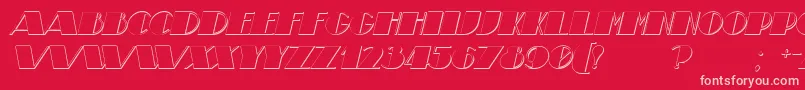 TheatricalShadowItalic Font – Pink Fonts on Red Background
