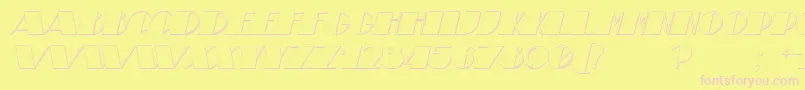 Fonte TheatricalShadowItalic – fontes rosa em um fundo amarelo