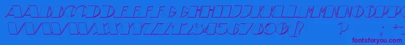 TheatricalShadowItalic Font – Purple Fonts on Blue Background