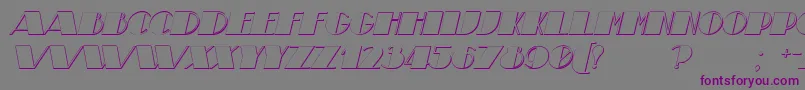 Шрифт TheatricalShadowItalic – фиолетовые шрифты на сером фоне