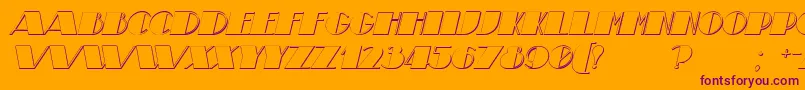 フォントTheatricalShadowItalic – オレンジの背景に紫のフォント