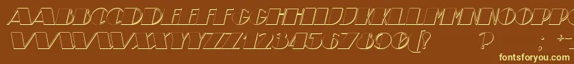 TheatricalShadowItalic-fontti – keltaiset fontit ruskealla taustalla