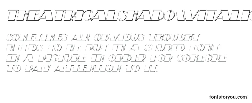 Review of the TheatricalShadowItalic Font