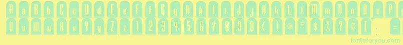 To-Schriftart – Grüne Schriften auf gelbem Hintergrund
