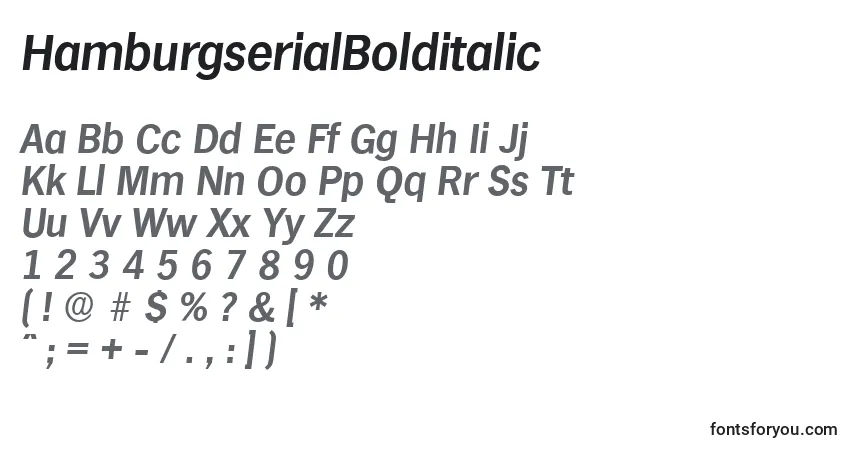 Fuente HamburgserialBolditalic - alfabeto, números, caracteres especiales