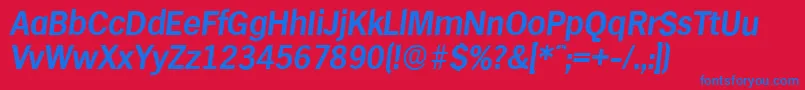 HamburgserialBolditalic Font – Blue Fonts on Red Background