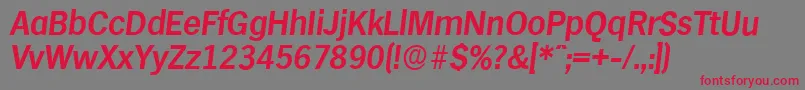 HamburgserialBolditalic Font – Red Fonts on Gray Background