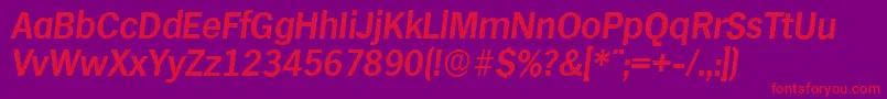 HamburgserialBolditalic Font – Red Fonts on Purple Background