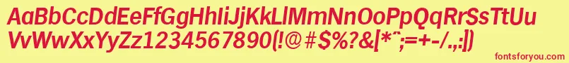 HamburgserialBolditalic Font – Red Fonts on Yellow Background