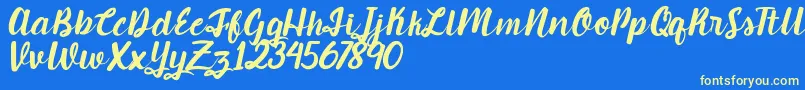 Candlelight Font – Yellow Fonts on Blue Background