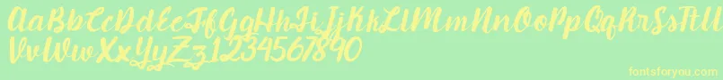 Candlelight Font – Yellow Fonts on Green Background