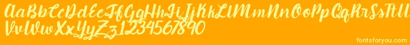 Candlelight Font – Yellow Fonts on Orange Background