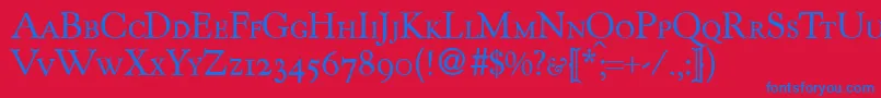 KennedycapsdbNormal Font – Blue Fonts on Red Background