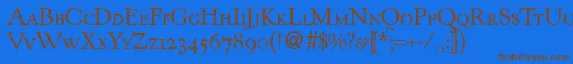 KennedycapsdbNormal Font – Brown Fonts on Blue Background