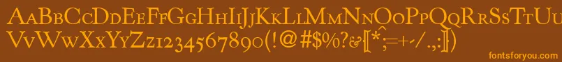 KennedycapsdbNormal Font – Orange Fonts on Brown Background