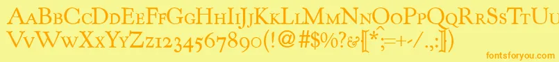 KennedycapsdbNormal Font – Orange Fonts on Yellow Background