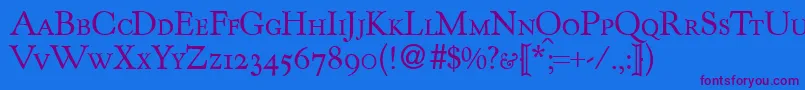 KennedycapsdbNormal Font – Purple Fonts on Blue Background