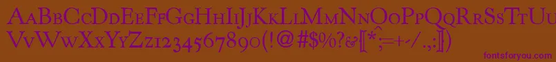 KennedycapsdbNormal Font – Purple Fonts on Brown Background