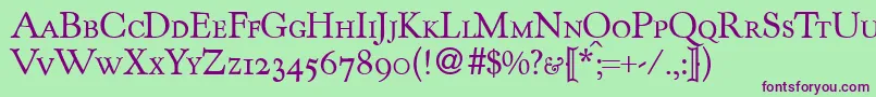 KennedycapsdbNormal Font – Purple Fonts on Green Background
