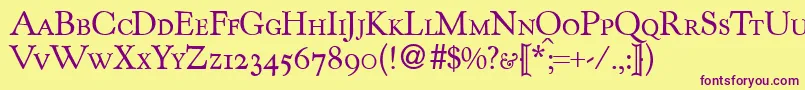 KennedycapsdbNormal Font – Purple Fonts on Yellow Background