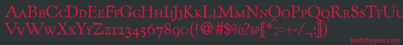 KennedycapsdbNormal Font – Red Fonts on Black Background