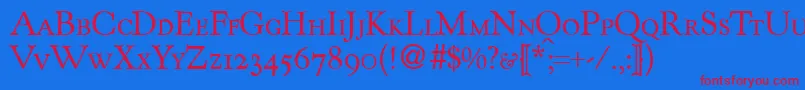 KennedycapsdbNormal Font – Red Fonts on Blue Background